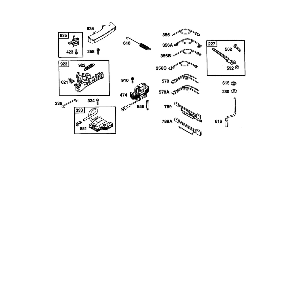 Armature Diagram and Parts List for 121602-0190  Briggs and Stratton Engine